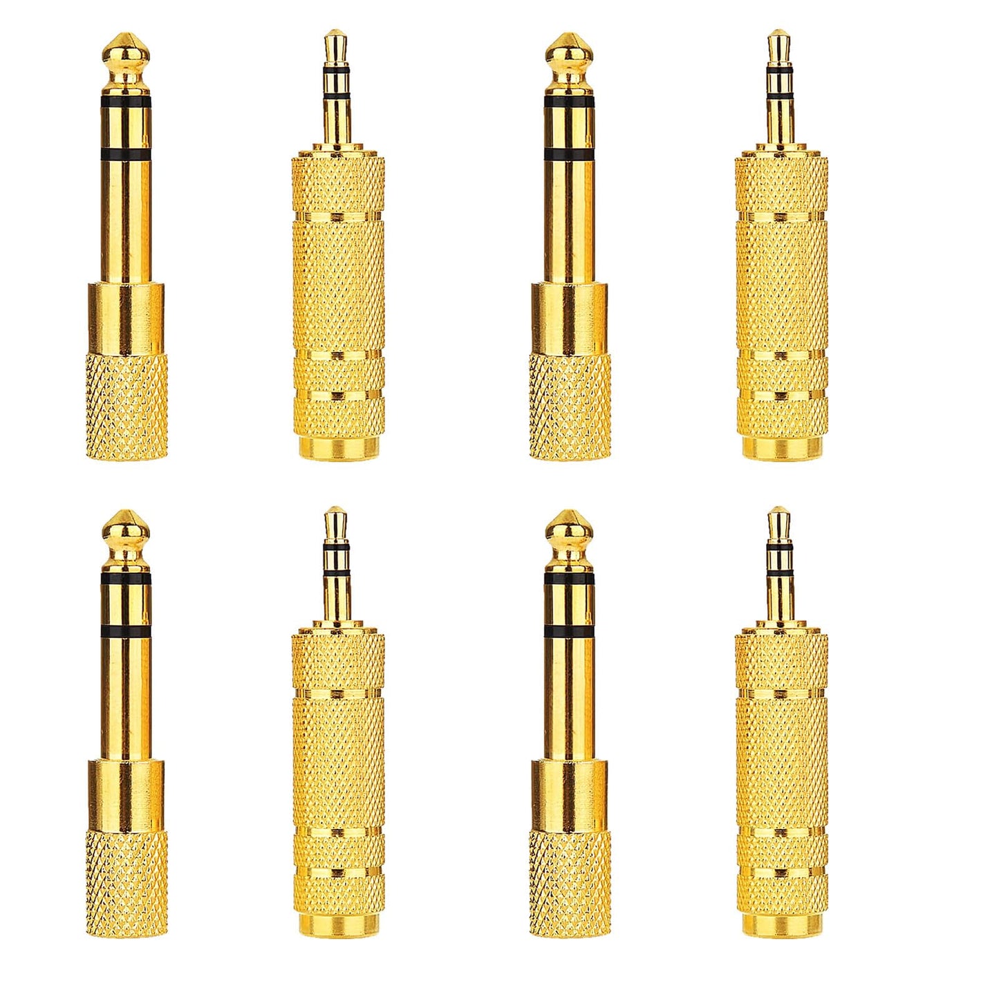 hrsyyl 8pcs Audio Jack Adapter 6.35mm to 3.5mm Auxiliary Audio Adapter Sets 4pcs 6.35mm Male to 3.5mm Female Audio Adapter and 4pcs 1/4 Female to 1/8