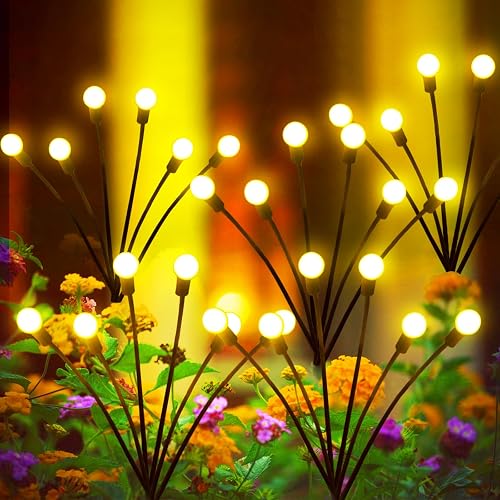AAOVEFOX Solar Garden Lights, 8 Pack Waterproof Outdoor Swaying Lights for Patio, Garden, Pathway Decoration