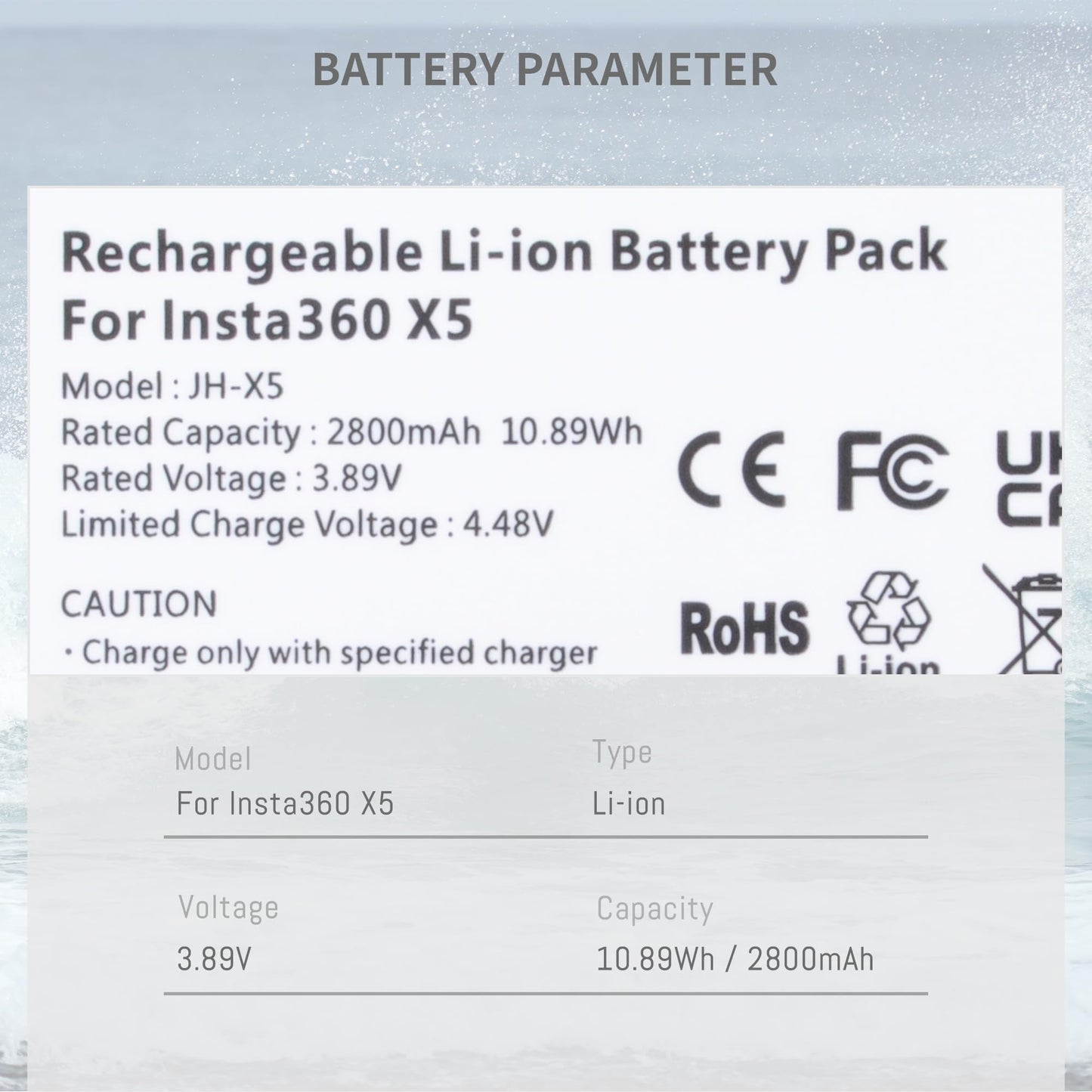 2-Pack 360 X5 Battery Compatible for Insta360 X5, for Insta360 X5 Camera with Fast Dual Battery Charger Hub and Charging Cable Upgrade Batteries 3.89V