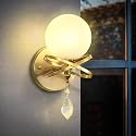 ABTTOI Gold Modern Wall Sconce, Globe Glass Shade Wall Light Fixtures?Wall Mount Lamp for Bathroom Hallway Bedroom Living Room