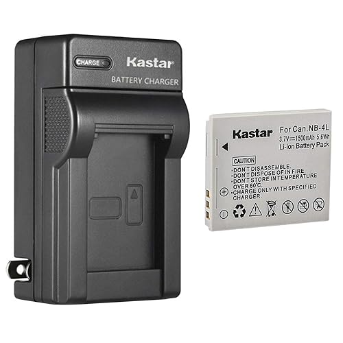 Kastar 1-Pack Battery and AC Wall Charger Replacement for Canon PowerShot SD960 IS, PowerShot SD970 IS, PowerShot SD1000, PowerShot SD1100 IS