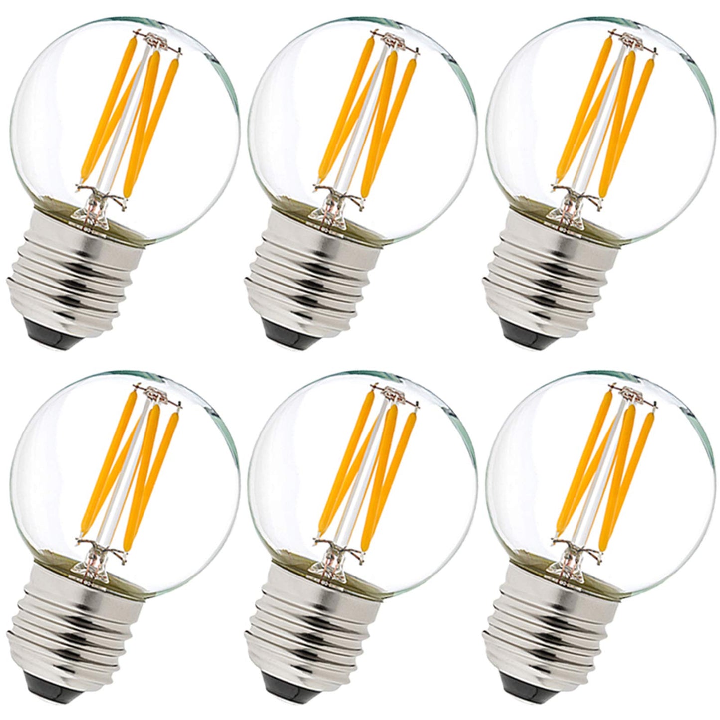 LiteHistory G16.5 Edison Bulbs,E26 Led Bulb 60 watt,Warm White 2700K,Clear