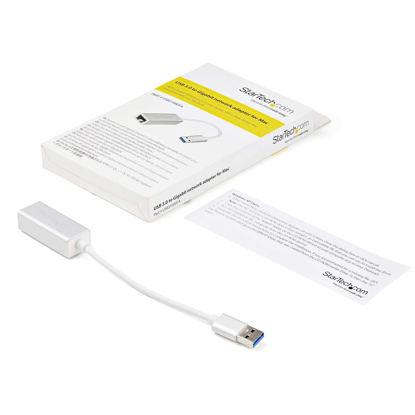 StarTech.com USB 3.0 to Gigabit Network Adapter - Silver - Sleek Aluminum Design for MacBook, Chromebook or Tablet - Native Driver Support
