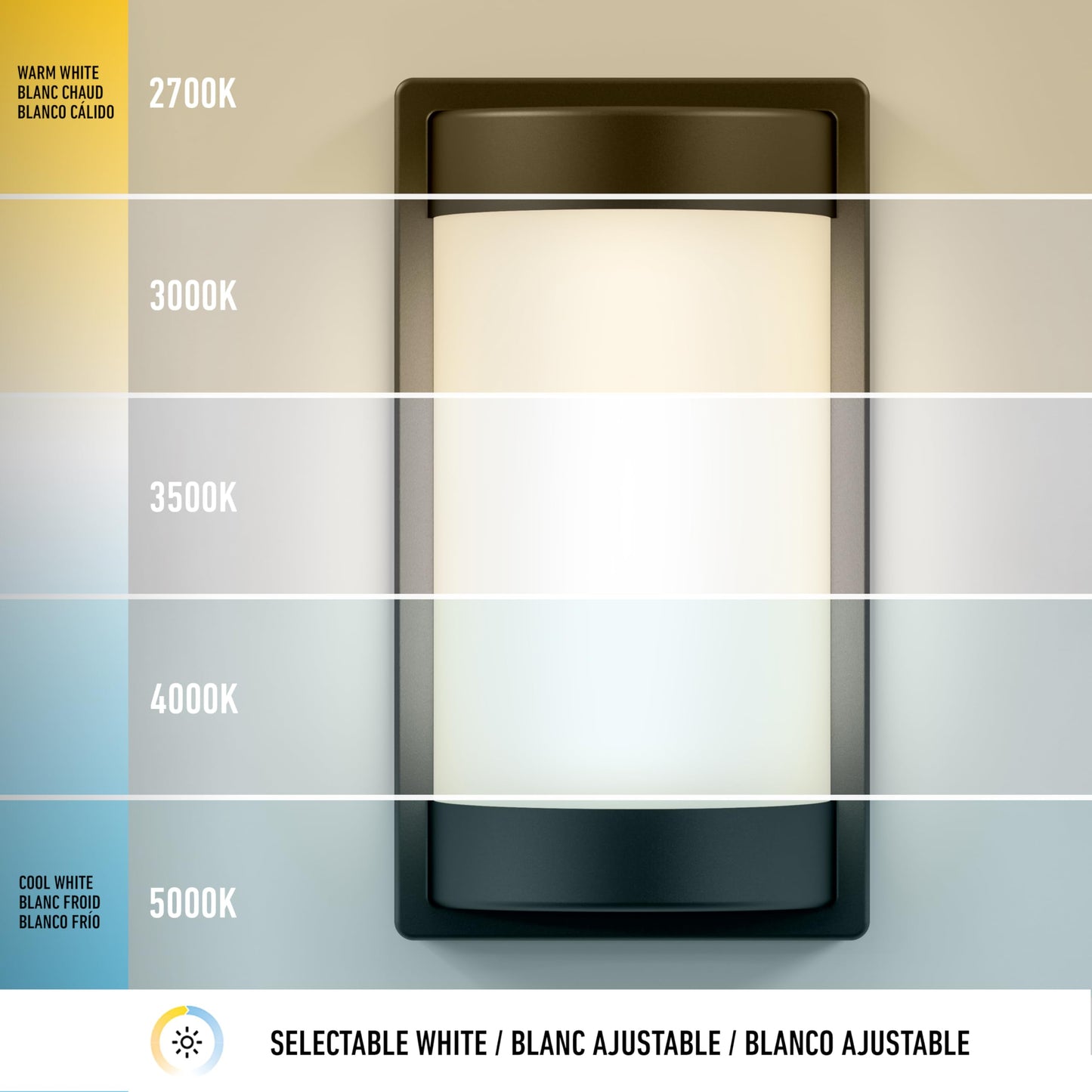 artika Fogo LED Outdoor Wall Sconce, Matte Black Finish, Dimmable & Energy-Efficient, 5 Adjustable White Light Settings (2700K-5000K)