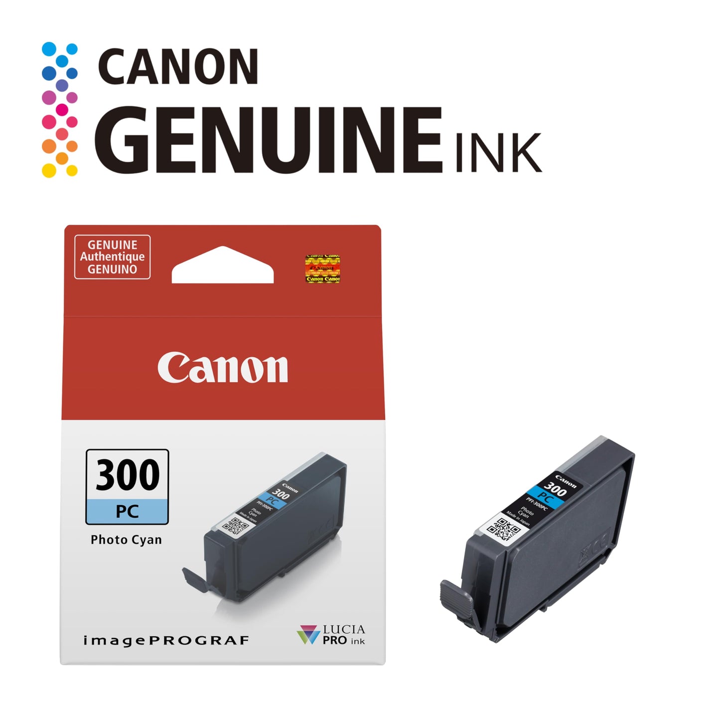 Canon PFI-300 Genuine Photo Cyan Ink Tank, Compatible with ImagePROGRAF PRO-300 Printers