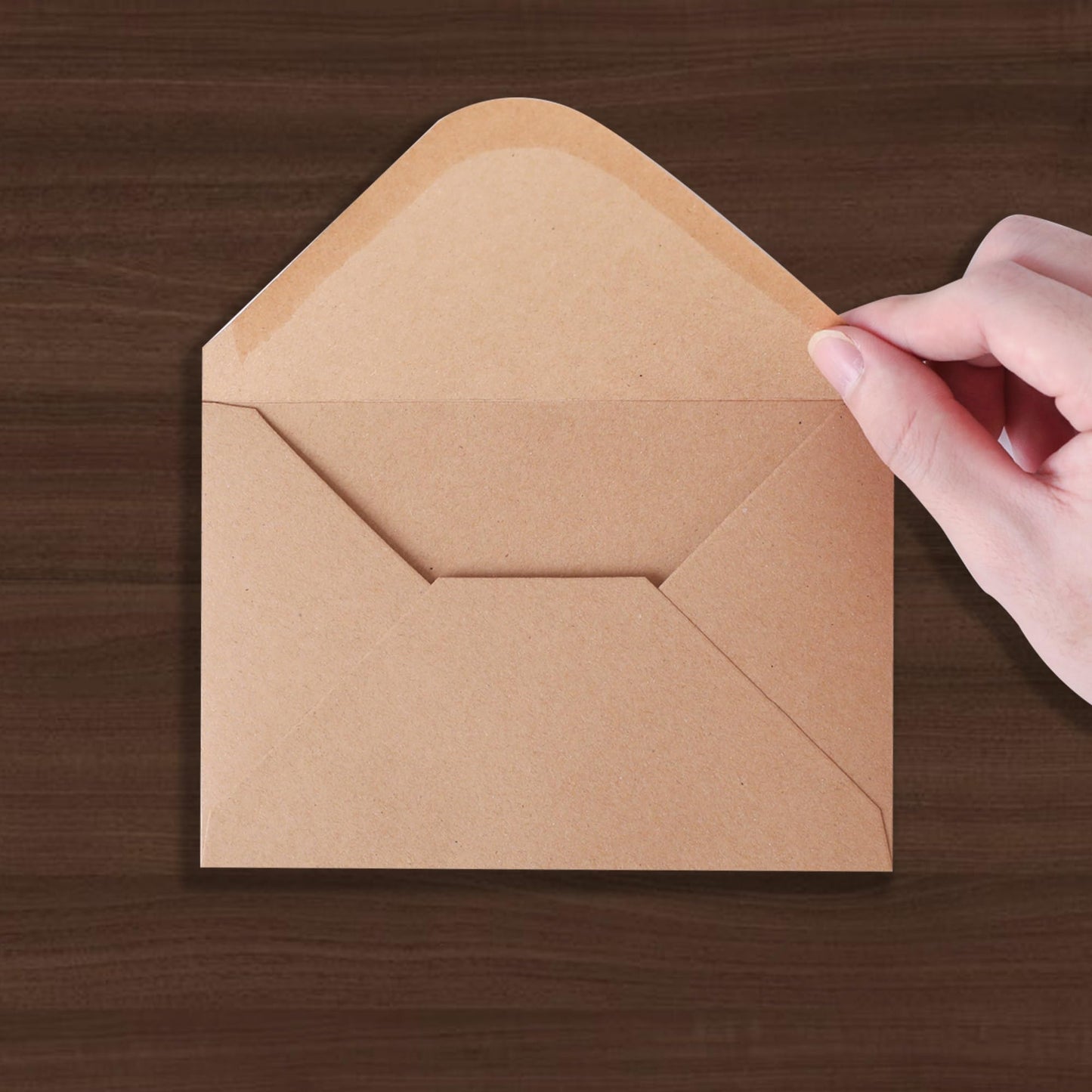 V-flap Kraft Envelopes, 50 Pack, 4 x 6 Inch, A4 Envelopes, Card Envelopes, Brown Envelopes, Kraft Paper Envelopes for Invitations, Postcard Envelopes