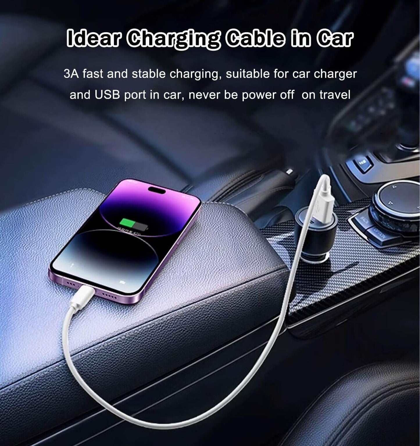 AKWOR Car Carplay Cable Adapter for iPhone 15/16 Charger Cord, 3FT USB A to USB C Cable Compatible for iPhone 16/15 Pro Max Plus, iPad 10th, iPad Pro