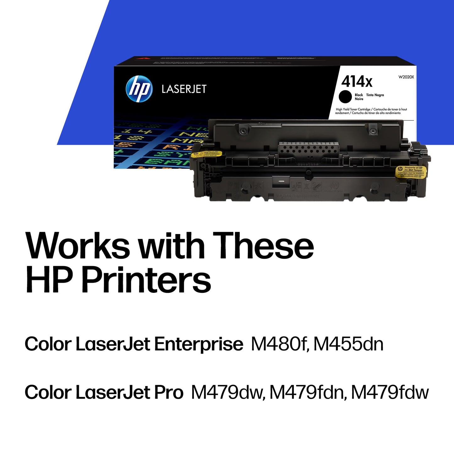 HP 414X Black High-Yield Toner Cartridge | Works with Color LaserJet Enterprise M455dn, MFP M480f, Pro M454, MFP M479 Series | W2020X