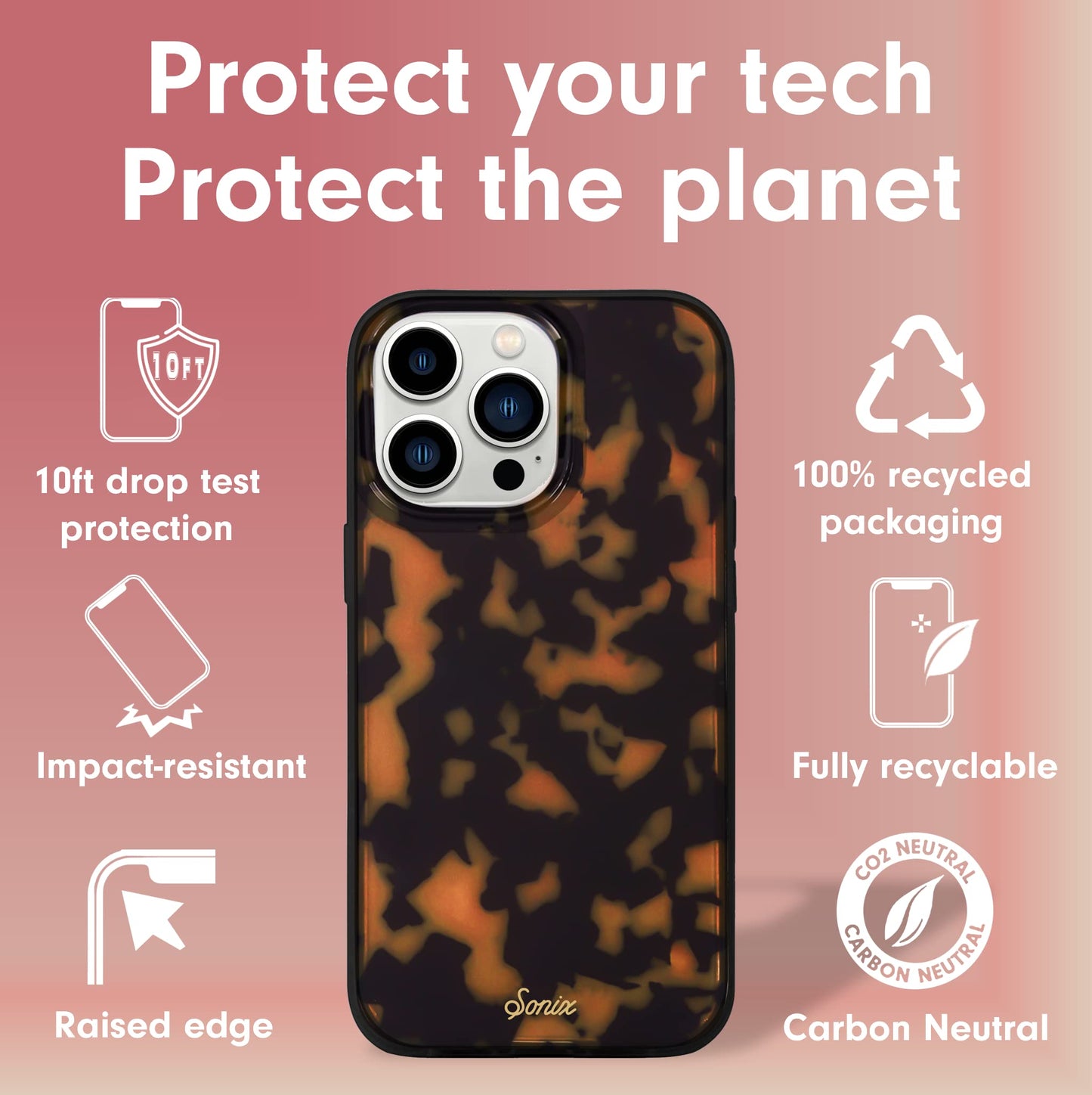 Sonix Phone Case for iPhone 13 Pro Max / 12 Pro Max | 10ft Drop Tested | Brown Tortoiseshell Design | Protective Case, Not Compatible with MagSafe