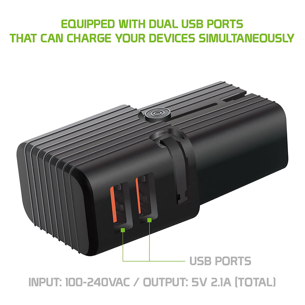 Dual Universal USB Adapter Works for LG LMQ720AM for Worldwide Power and Travel Between US/EU/CN/AUS/NZ/UK