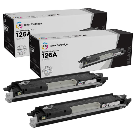LD Products Remanufactured Toner Cartridge Replacement for HP 126A CE310A (Black, 2-Pk) Compatible with for LaserJet Color LaserJet LaserJet Pro 100