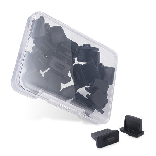 Cable Matters 20-Pack USB Port Covers in Black (USB Dust Cover/Caps, USBA Anti Dust Cover, USBA Port Protector Plug)