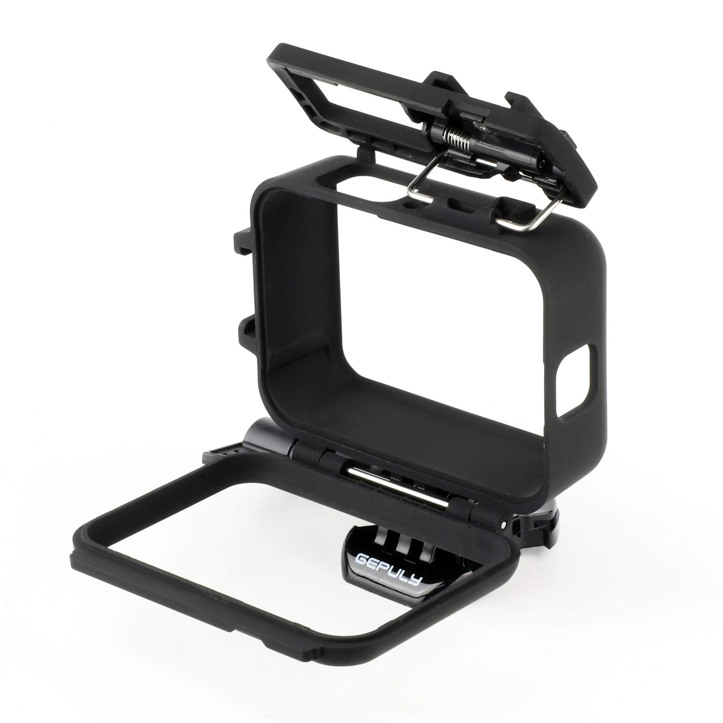 GEPULY Frame Mount Housing Protective Case for GoPro Hero 9 10 11 12 13 Black, Built-in Dual Cold Shoe Slot, Vlog Cage Case, Quick Release Buckle