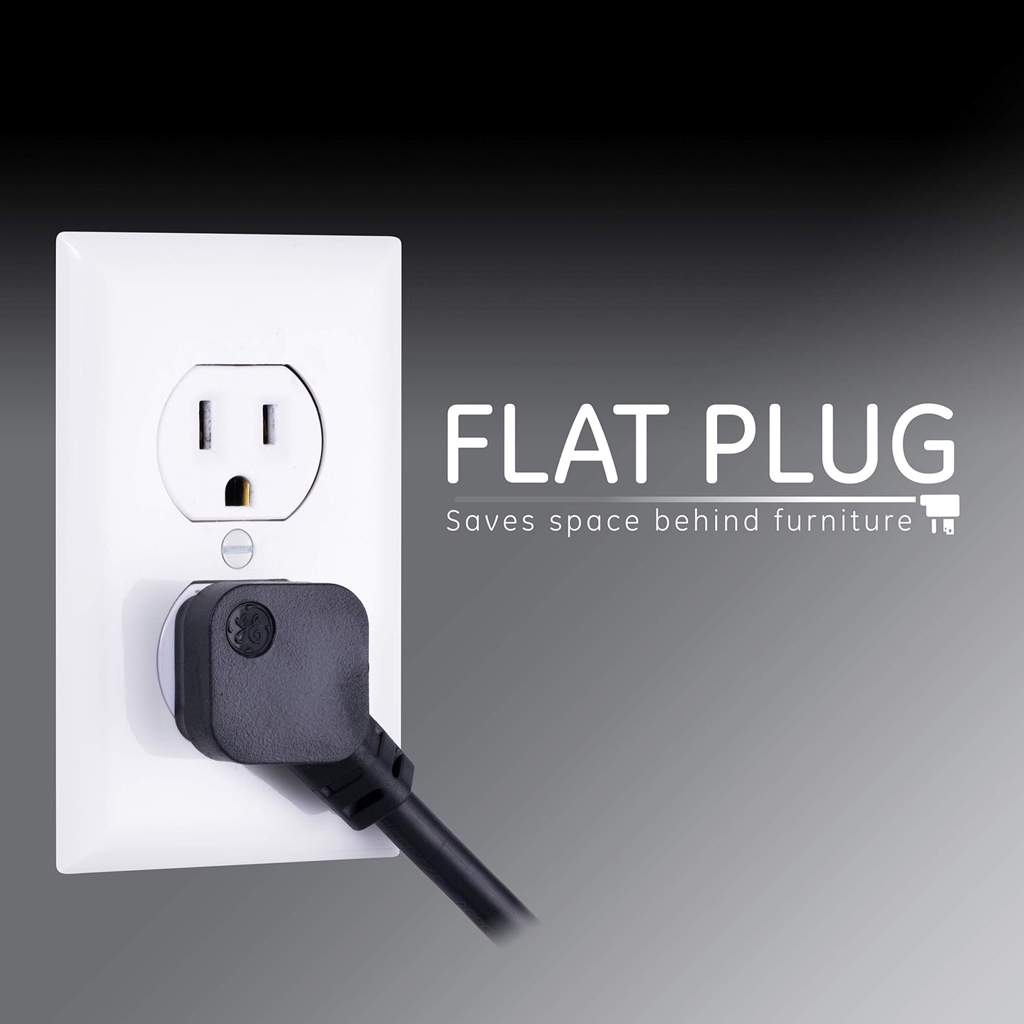 GE 4-Outlet Surge Protector, 2 USB Ports, 6 Ft Power Cord, 450 Joules, Flat Plug, Twist to Lock Safety Covers, Automatic Shutdown Technology, Circuit
