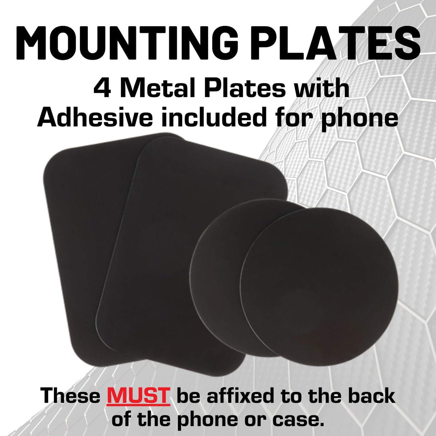 Bulletpoint DiabloM6 Magnetic Cell Phone Mount Compatible with iPhone and Android Smartphones - 20mm Attachment Ball - Metal Plate attaches to Device