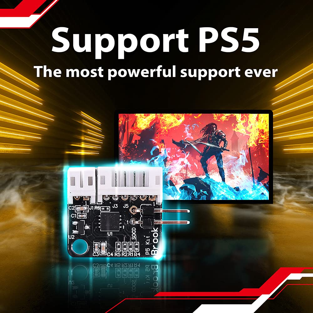 Brook UFB-UP5 Universal Fighting Board Upgrade Kit For PS5 Fighting Games - Small Size PCB Compatible with PS5 Wafer Connector included