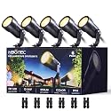 HIBOITEC 5W Low Voltage Landscape Lights, 2900K Warm White Landscape Lighting with Connectors,12-24V AC/DC, Waterproof Landscape Spotlights for Garden