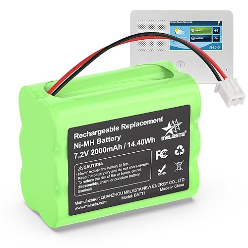 melasta 2000mAh Replacement Battery Suitable for 2GIG BATT1X BATT2X BATT1 GC2 2GIG-CNTRL2 2GIG-CP2 GCKIT311 Go Control Panel Security System Alarm