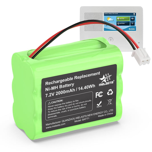 melasta 2000mAh Replacement Battery Suitable for 2GIG BATT1X BATT2X BATT1 GC2 2GIG-CNTRL2 2GIG-CP2 GCKIT311 Go Control Panel Security System Alarm