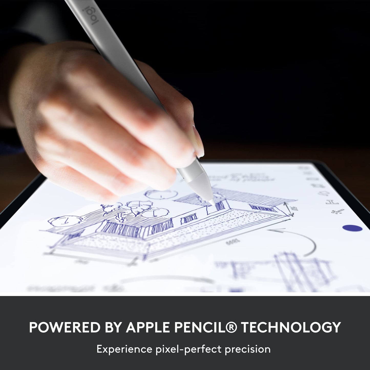 Logitech Crayon Digital Pencil iPad, USB C Port Compatibility Only - Silver