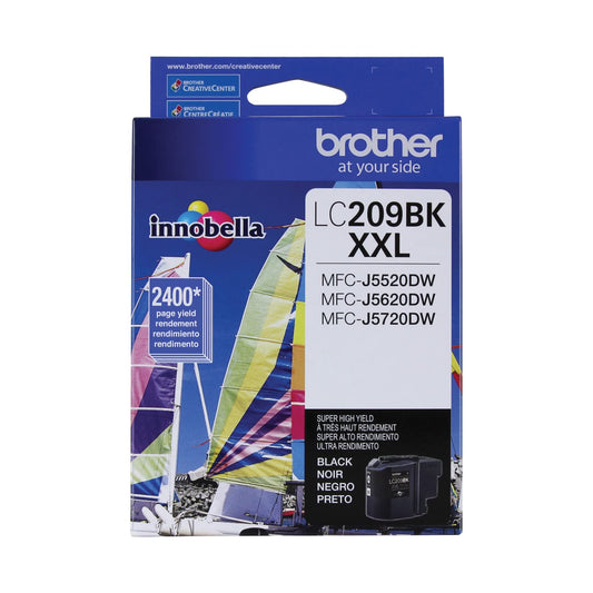 Brother Printer LC209BK Super High Yield Ink Cartridge, Black