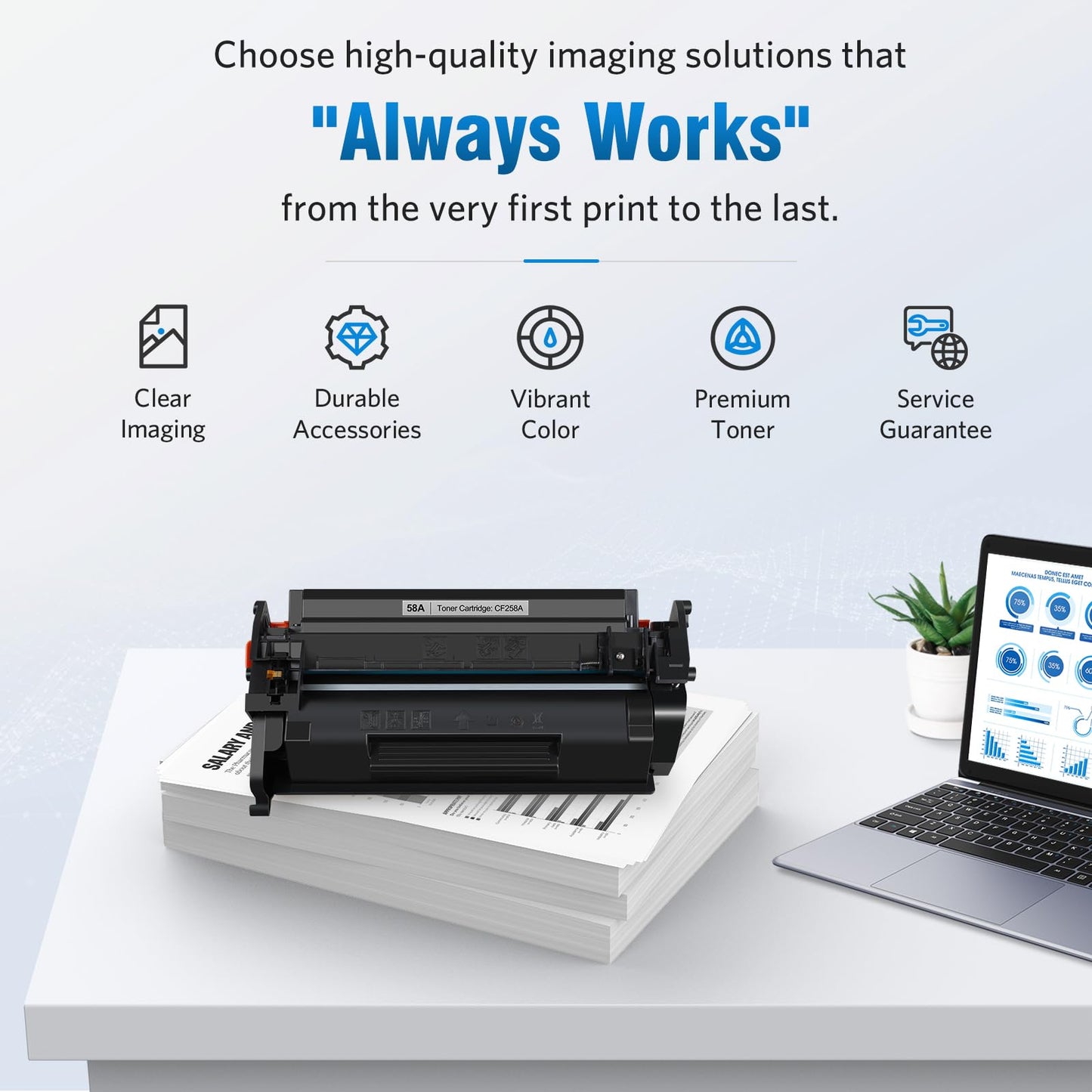 58A CF258A Toner Cartridge (with chip) Remanufactured Replacement for HP 58A CF258A 58X LaserJet MFP M428fdw M428dw M428fdn Pro M404n M404dn M404dw