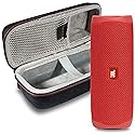 JBL FLIP 5 Portable Wireless Bluetooth Speaker IPX7 Waterproof On-The-Go Bundle with Boomph Hardshell Protective Case - Red