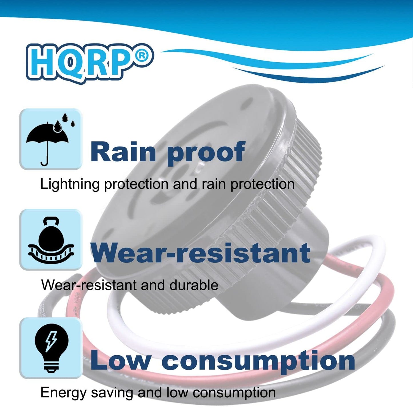 HQRP 2-Pack Photocell Sensor 3-pin Receptacle Switch Socket - Dusk to Dawn Outdoor Plug Base Twist Lock for LED Flood, Outdoor, Garden, Street Lights
