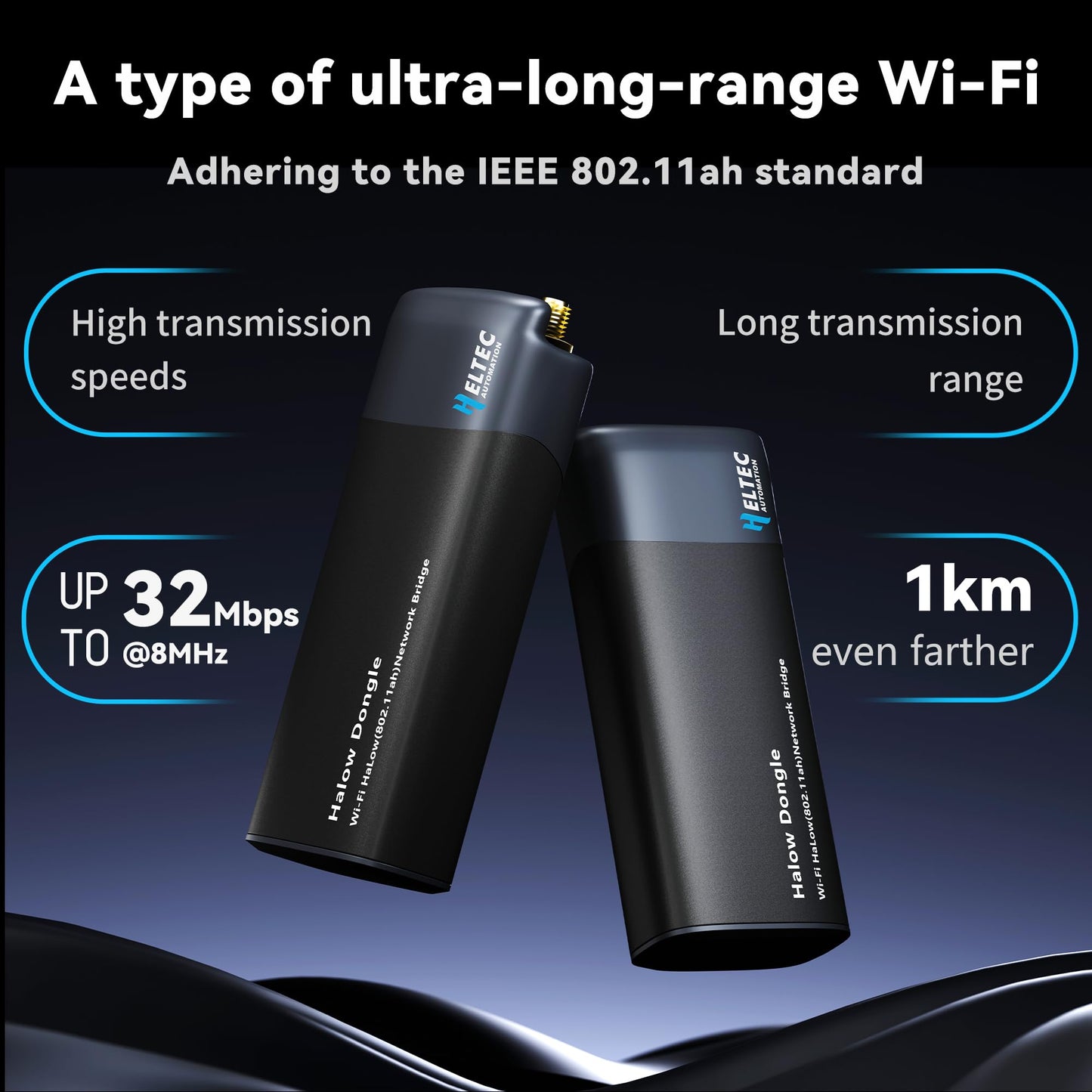 Heltec Wi-Fi HaLow Dongle Wireless Bridge 802.11ah Network Booster Long Range Wireless Access Extender Ethernet Bridge Repeater (STA)
