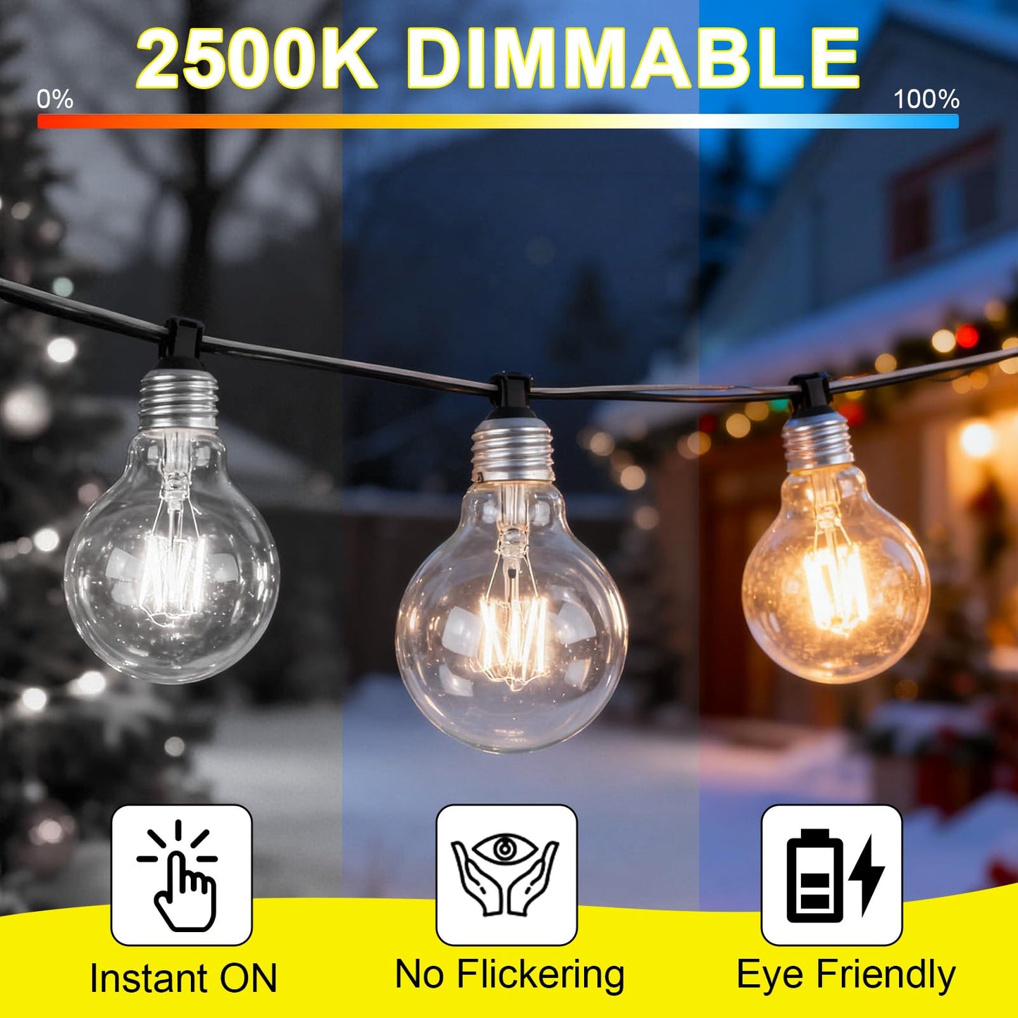RESISPA ?2 Pack G25 Globe Light Bulbs - 40W Incandescent Light Bulb, G25 Double Life Globe Bulb,2700K Soft White, E26 Base, Dimmable - Crystal Clear