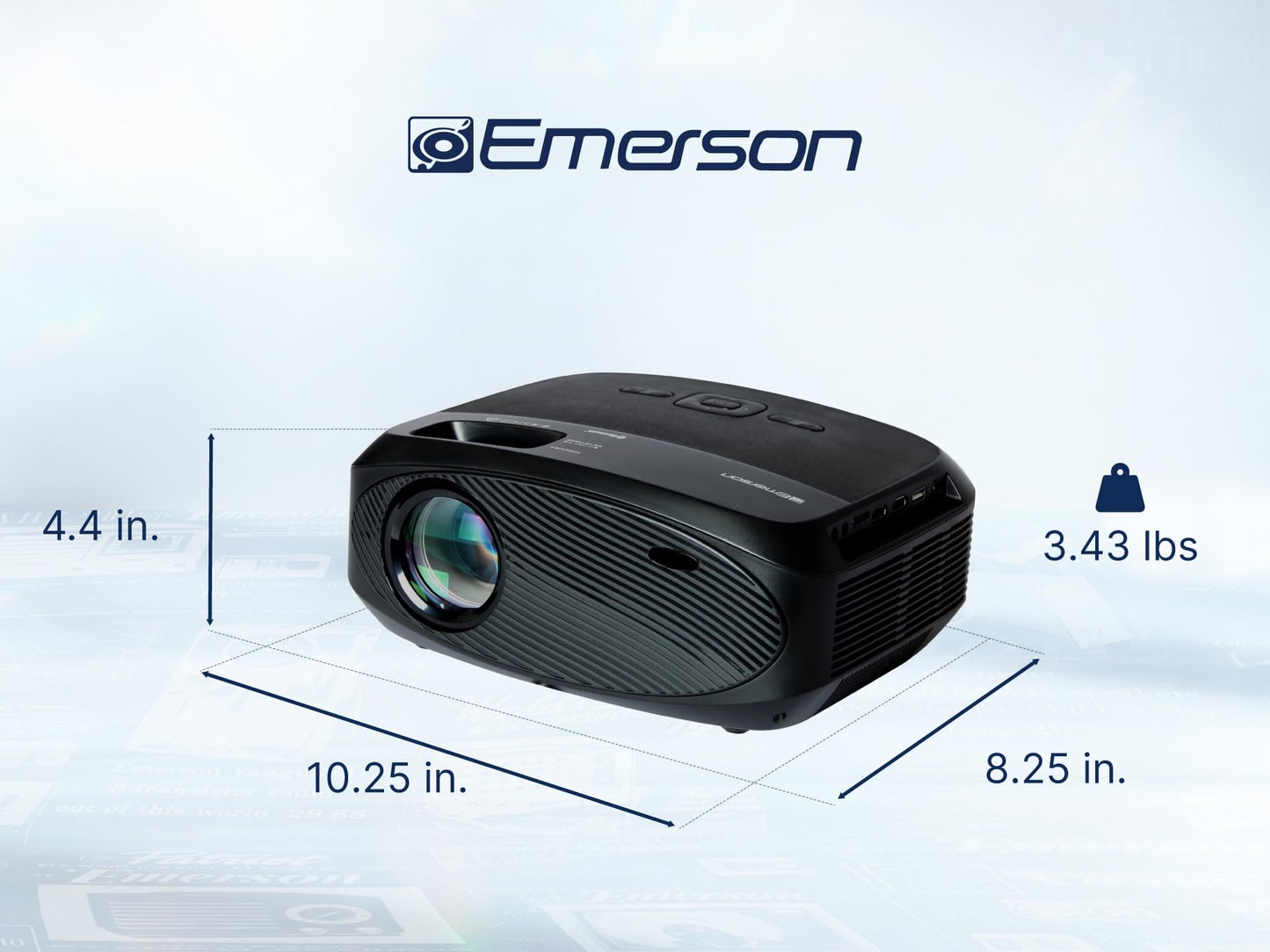 Emerson EVP-3002C 210" Home Theater LCD Projector Combo with Bluetooth, HDMI and USB Inputs, Stere Speaker, Remote Control, Included Projector Screen