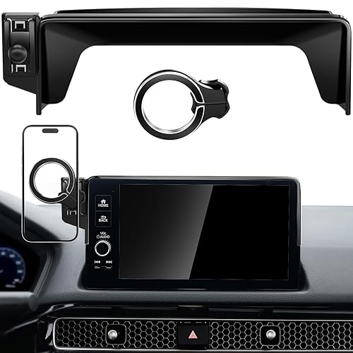 pop-tech Magnetic Phone Holder for Honda Civic 11th Gen 2022 2023 2024 2025 2026, 360° Car Screen Phone Mount Made for Civic Hatchback Sedan