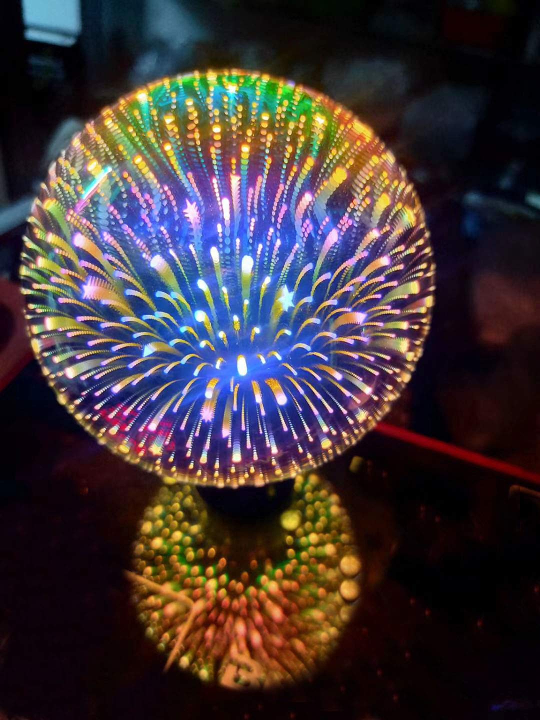 AMZSTAR 3D Firework Bulb Globe Light Bulb E27 AC 85-220V 4W Retro Edison Bulb Warm White Light for Holiday Christmas Decoration Bar Glass LED Lamp