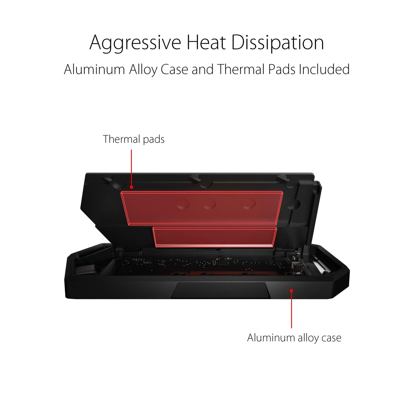 ASUS ROG STRIX Arion Aluminum Alloy M.2 NVMe SSD External Portable Enclosure Case Adapter, USB 3.2 Gen 2 Type-C (10 Gbps), USB-C to C and USB-C to A