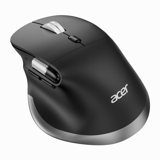 acer Ergonomic Mouse Wireless Rechargeable with Side Scroll (BT5.2+2.4GHz), Bluetooth Computer Mouse for Laptop, Medium to Large Sized Hands, Office