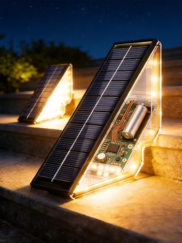 BSTOT Solar Powered Step Lights for Outside Waterproof Led, Deck Outdoor Decor Stair Stairwell Lighting for Front Door, Patio, Back Porch, Ring