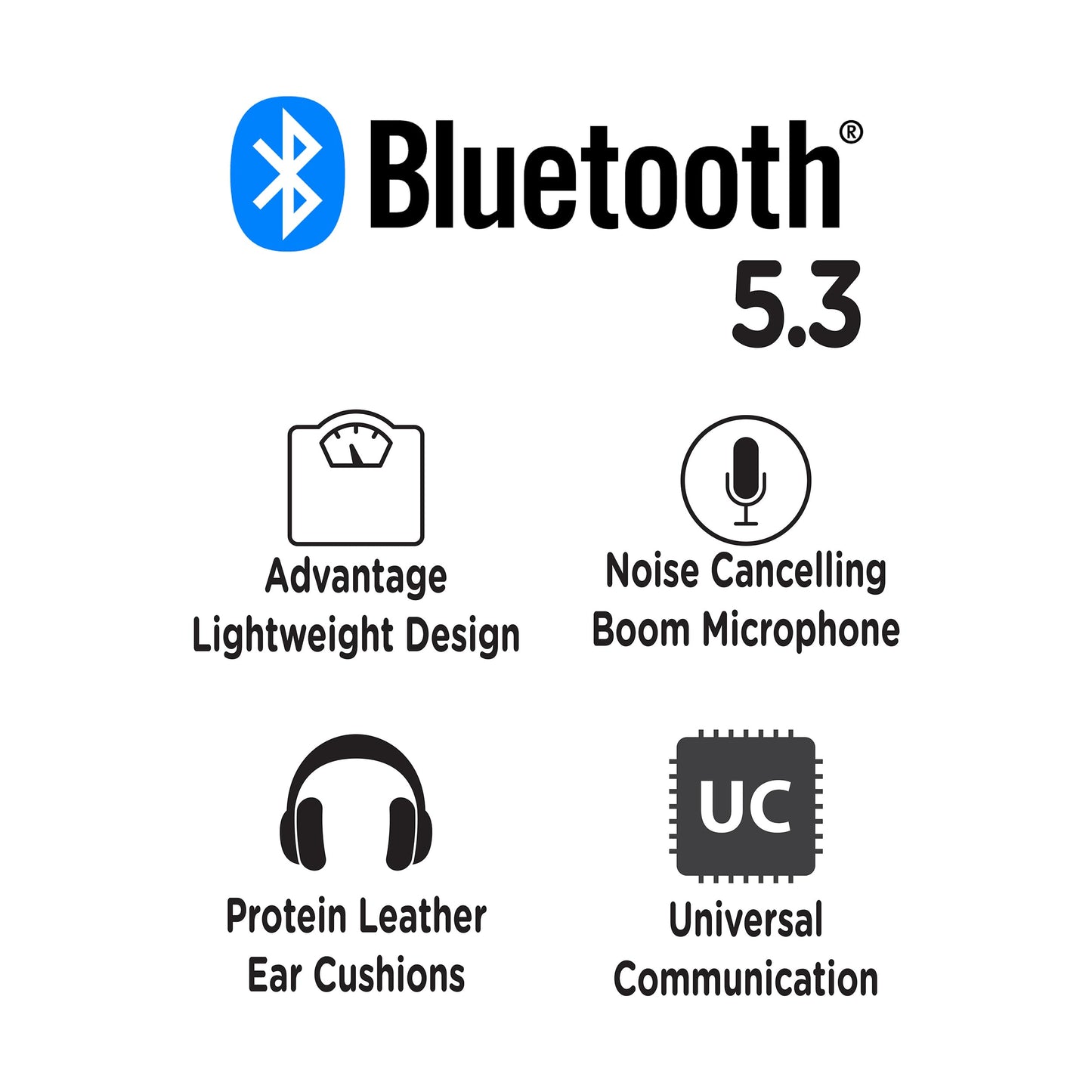 Morpheus 360 Advantage Wireless Headset with Detachable Boom Mic - CES Award-Winning Bluetooth Headset with Microphone, Noise Cancelling Headphones