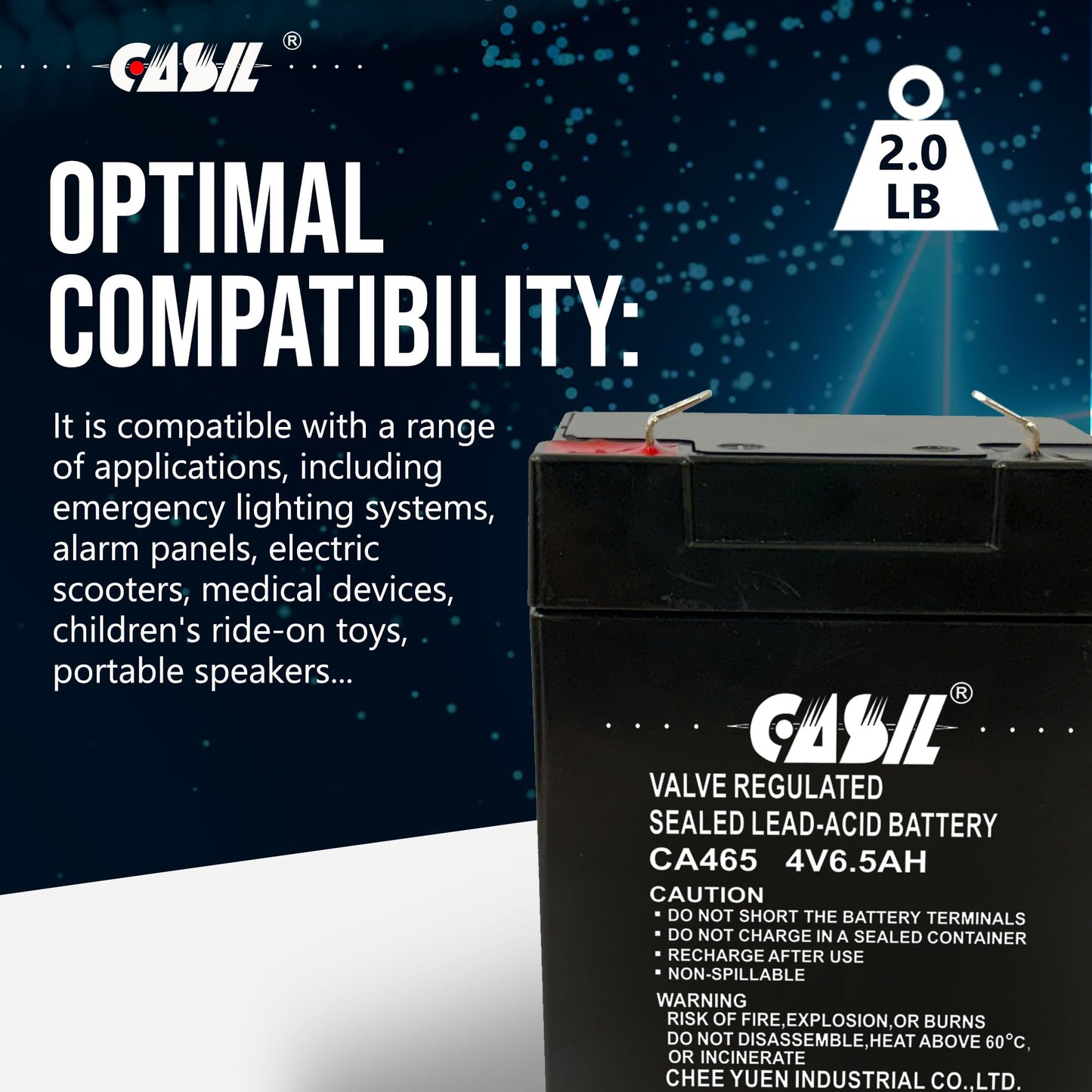 Casil CA465 4v 6.5ah Battery for Resideo Honeywell LTEM-PA LTEM-PV Advanced Modular Communicator R300-11454