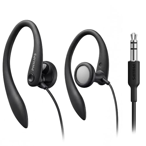 Philips SHS3200BK Flexible Earhook Headphones, Black