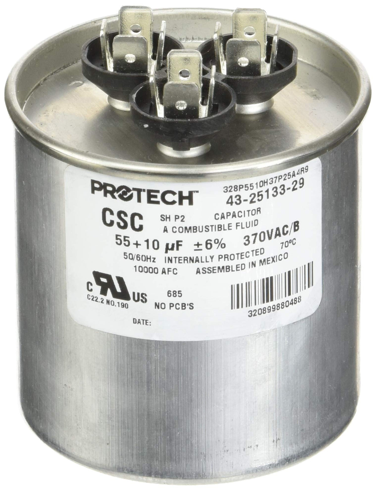 Protech 662766278095 55/10/370 Dual Round Capacitor
