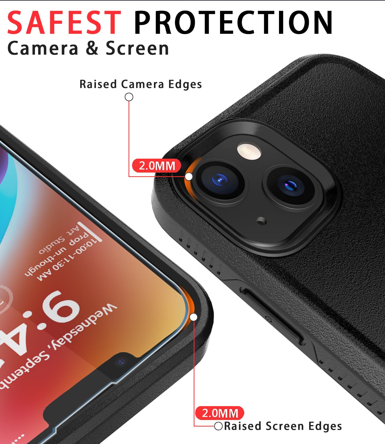 Diverbox for iPhone 14 Case [Shockproof] [Dropproof] [Tempered Glass Screen + Camera Lens Protector],Heavy Duty Protection Phone Case Cover for Apple