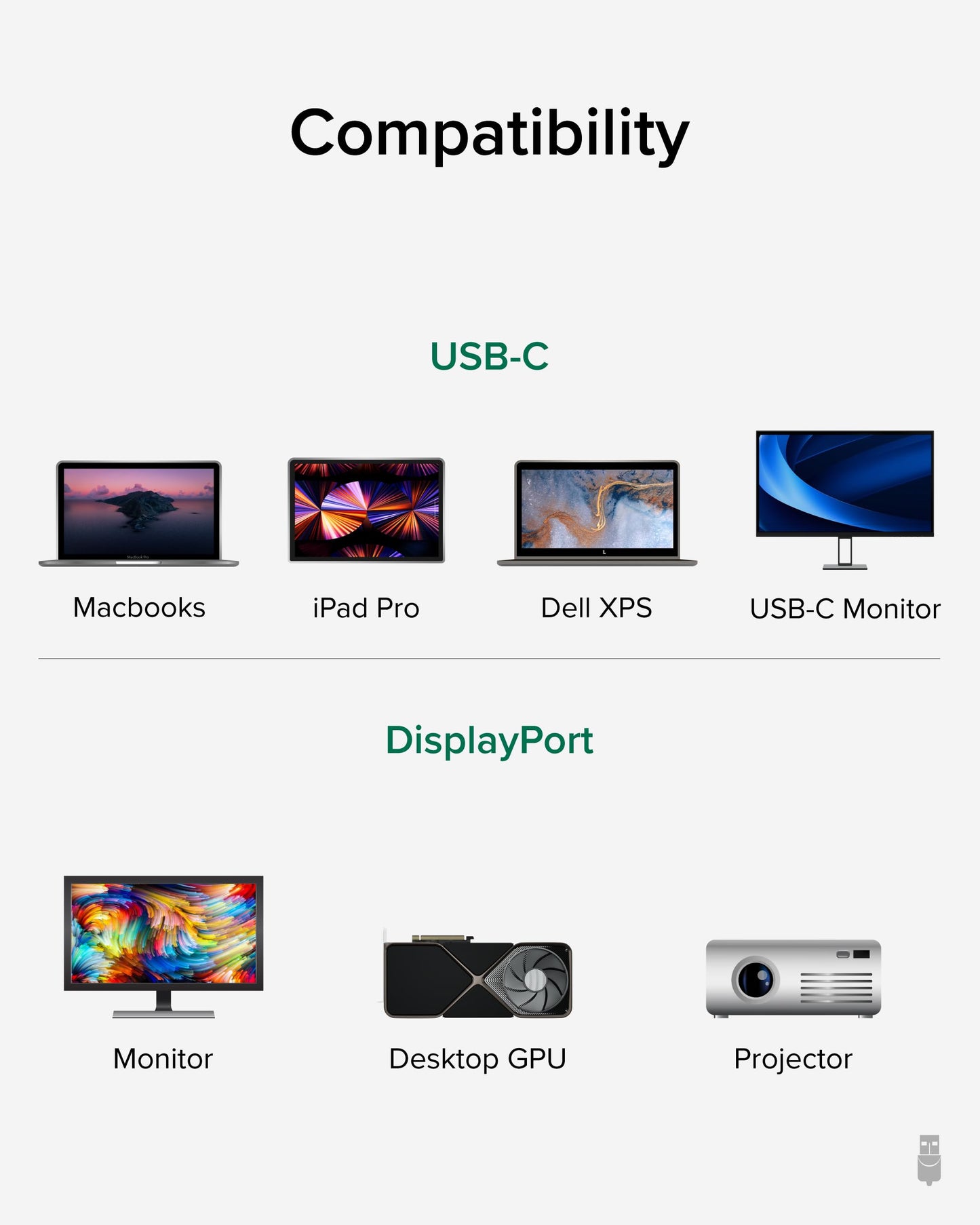 Plugable USB C to DisplayPort Bi Directional Cable 6 feet (1.8m), Up to 4K at 60Hz, USB C DisplayPort Cable - Compatible with Thunderbolt and USB-C