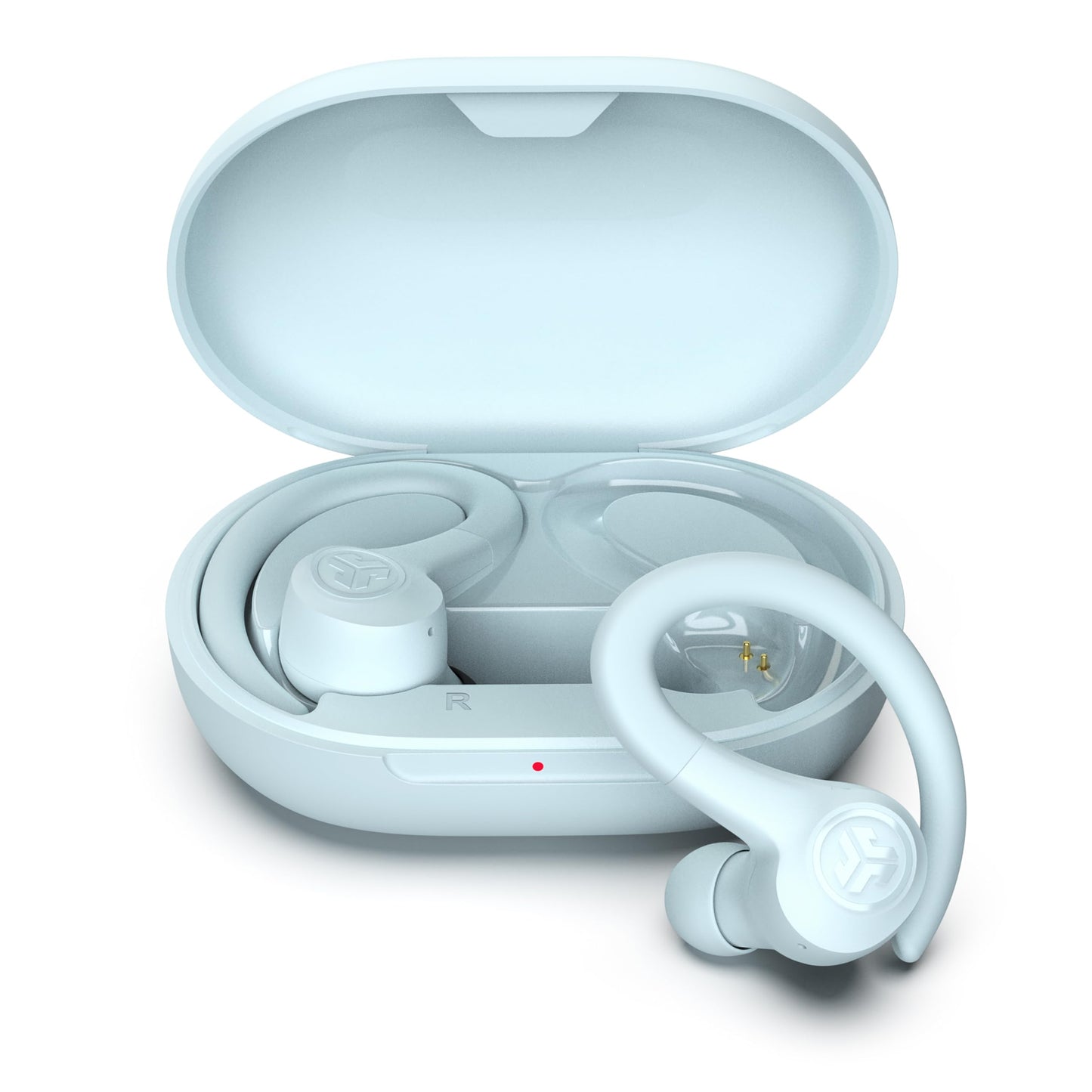 JLab, Go Sport+, True Wireless Workout Earbuds, Bluetooth Sport Earbuds, Clear Calling, Light Blue