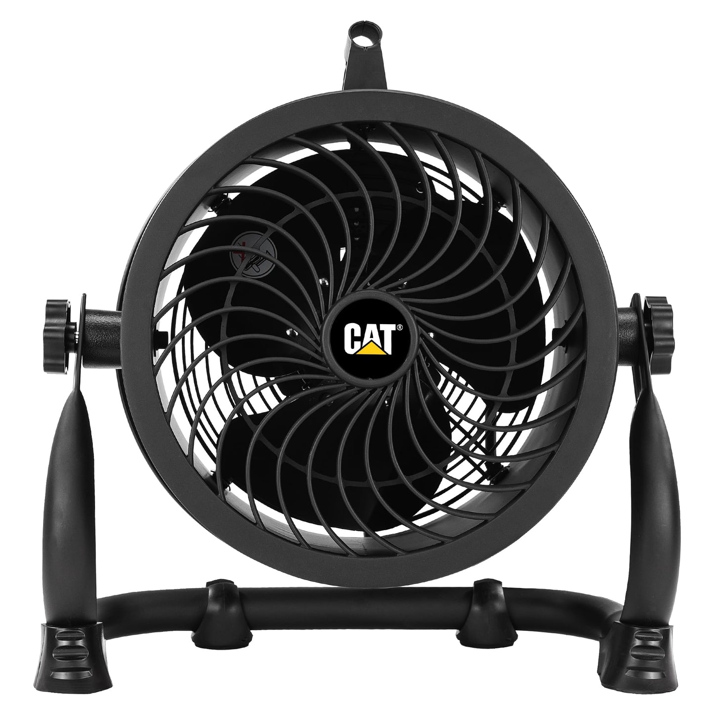 CAT fans - 9”-Blade High-Velocity Drum Fan (Black, 2-in-1): 940 CFM, 4-Speed, 360° Pivoting Head, Dual Ball Bearing Motor with Die-Cast Cover