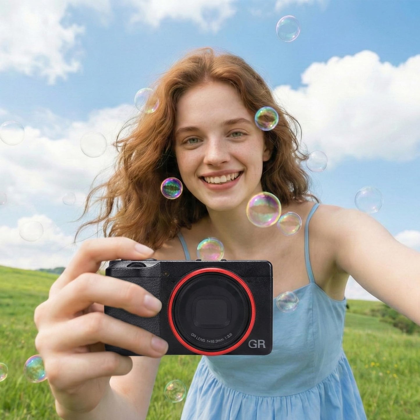 GR4 Metal Camera Lens Decoration Ring Cap for Ricoh GR IV Replaces for Ricoh GN-3 Ring Cap Camera Accessories (Red)
