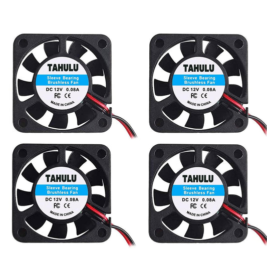4pcs 3D Printer Fan 12V, 40mm 12 Volt Fan 0.08A DC Mini Quiet Cooling Fan 40X40X10mm Cable for 3D Printer, DVR and Other Small App liances Series