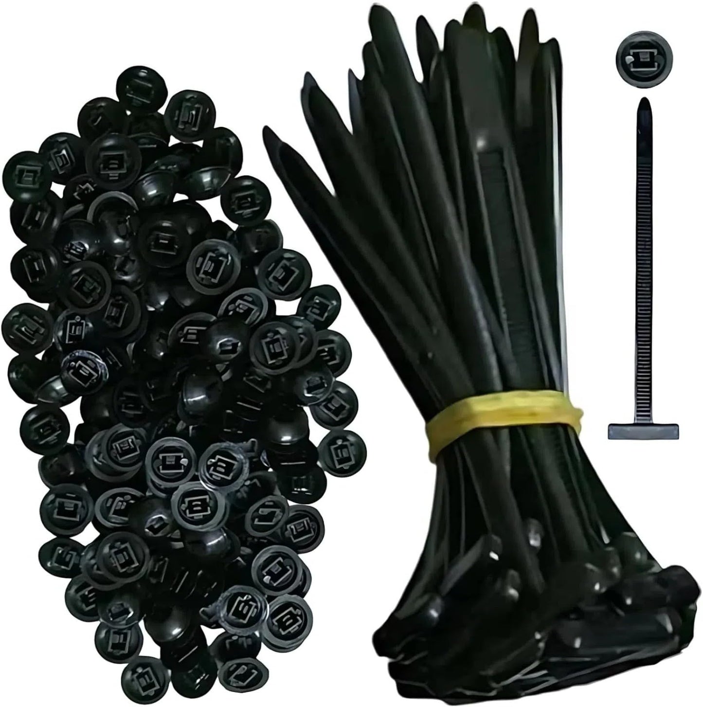 Heavy Duty Self-Locking Zip Ties Holder with Pin & Button Design-Nylon Universal Cable Tie Buckle,Plastic Cable Ties Tool Fasteners Car Body, UV