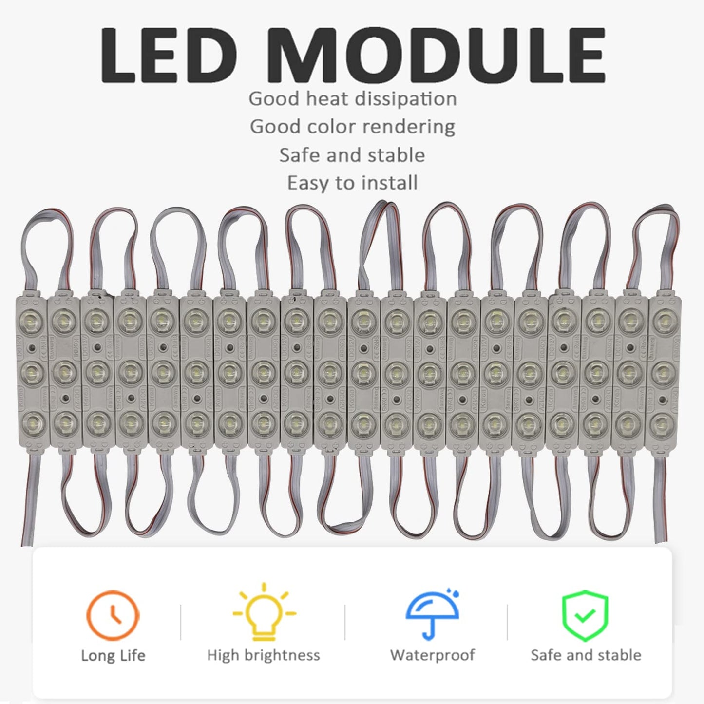 TeiNewBy LED Module, 100pcs 49.8 Ft 5730 SMD 150LM Per LED Module IP65 Waterproof Decorative Light for Letter Sign Advertising Signs with Tape
