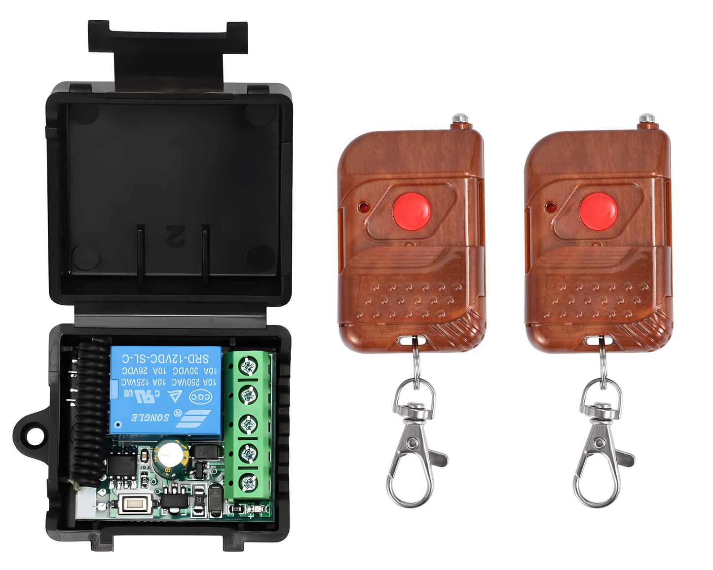 433MHZ RF Remote Controls DC 12V for Door Lock Access Control System 1 Receiver + 2 Transmitters
