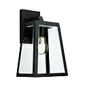 Charmelle 1-Inch Outdoor Wall Light | Black Exterior Sconce with Clear Glass | 1-Light Fixture | Uses E26 Medium Base Bulb | Wet Rated for Porch
